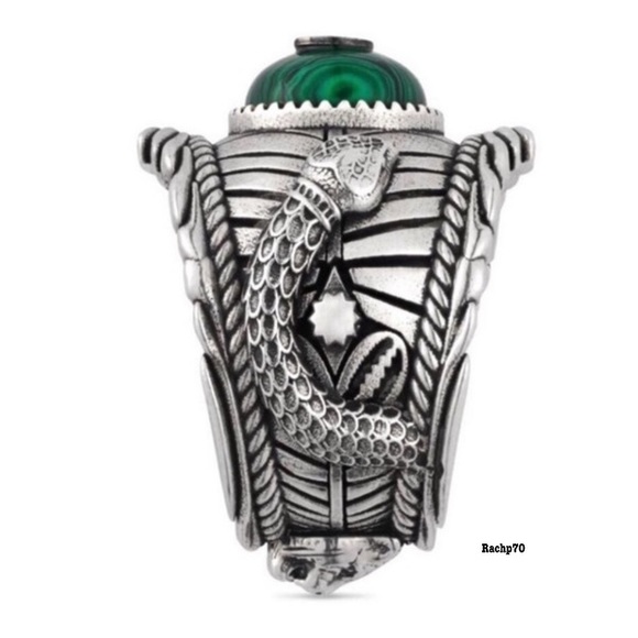 New Authentic Gucci GG Malachite Snake Ring - Picture 3 of 10